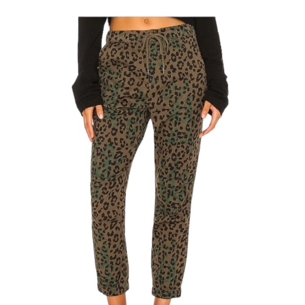 Pam & Gela Jaguar Leopard Jogger Pants Size Small
